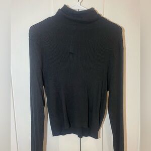 J. Crew Black Ribbed Turtleneck Sweater